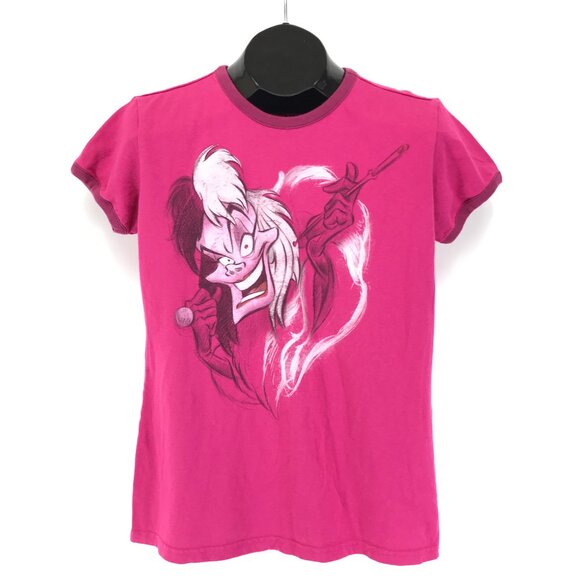 Disney Studio Collection Cruella de Vil Graphic Print Tee Women's Medium Cotton - Picture 1 of 12